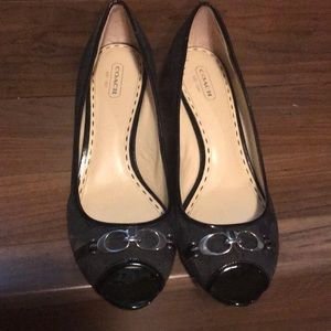 Coach Wedge peekaboo heels